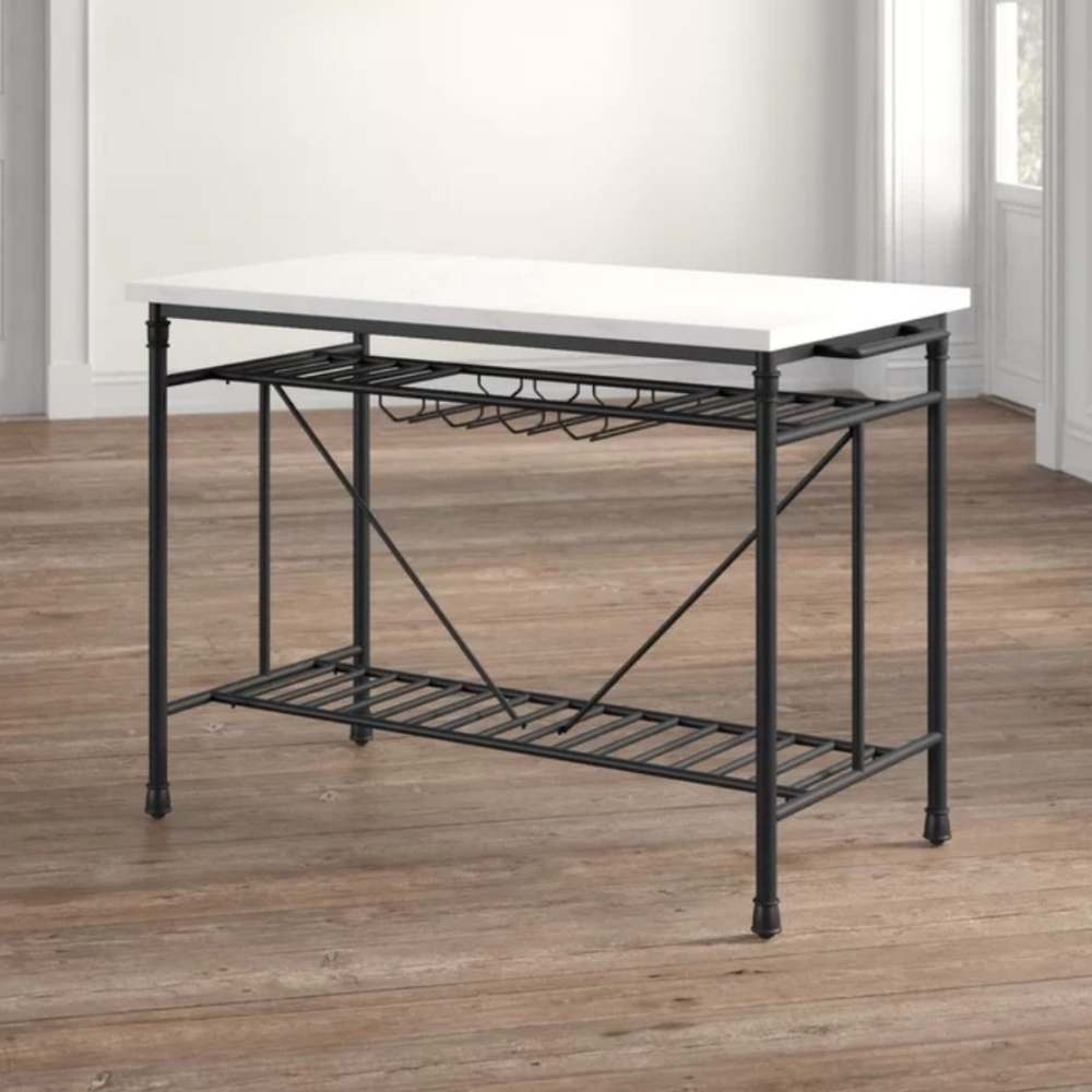 Kitchen Island w/Marble Top - Picture 5 of 5